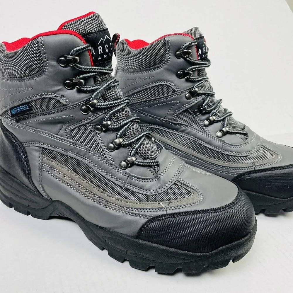 Arctic‎ Baron Waterproof Winter Hiking Boots Women's 9 Gray Red Lace Up EUC